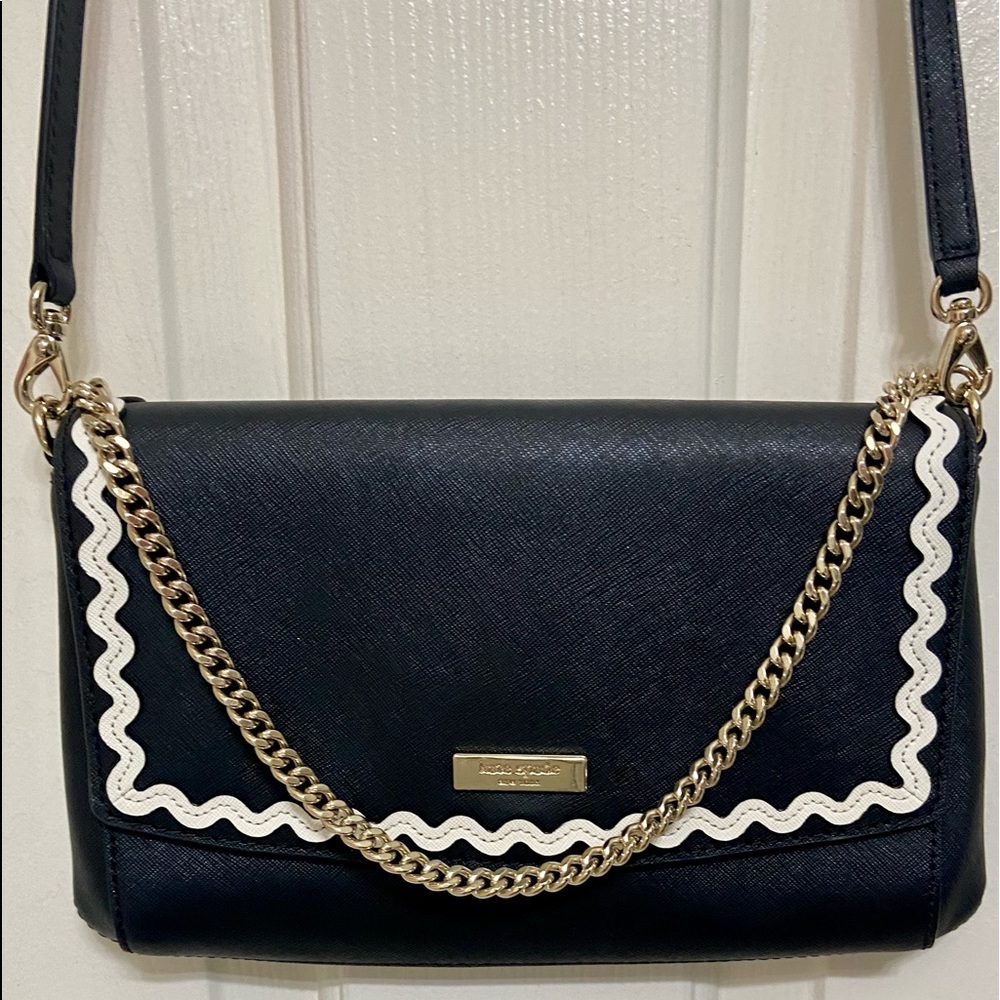 Kate Spade Laurel Way Greer Crossbody & Shoulder Handbag Purse in Black & White